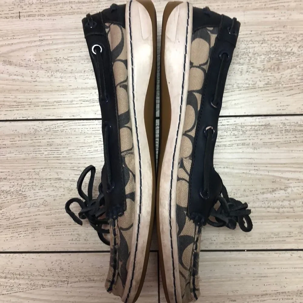 Coach Richelle boat shoes navy coach logo 7
